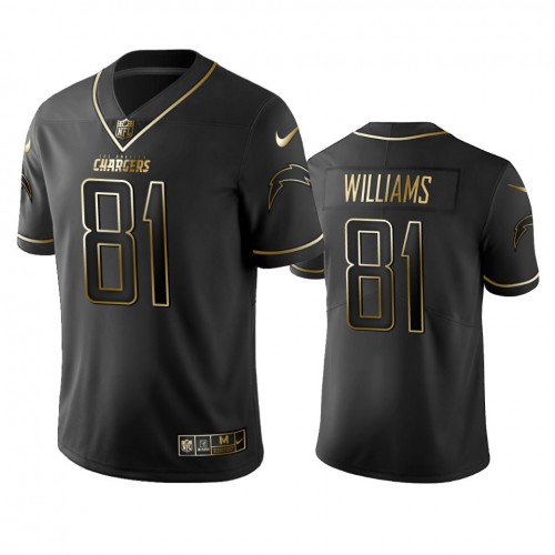 Los Angeles Chargers #81 Mike Williams Men's Stitched Vapor Untouchable Limited Black Golden Jersey Men's