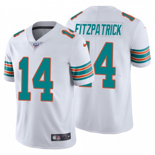 Miami Dolphins #14 Ryan Fitzpatrick White Alternate Men's Stitched 100th Season Vapor Untouchable Limited Jersey Men's