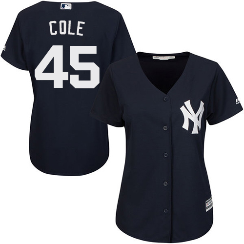 New York Yankees #45 Gerrit Cole Navy Blue Alternate Women's Stitched Jersey Womens