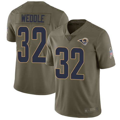 Los Angeles Rams #32 Eric Weddle Olive Men's Stitched Limited 2017 Salute To Service Jersey Men's