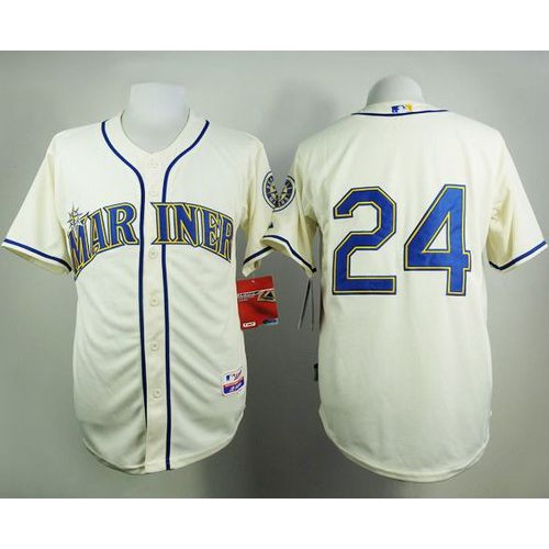 Seattle Mariners #24 Ken Griffey Cream Alternate Cool Base Stitched Jersey Men's