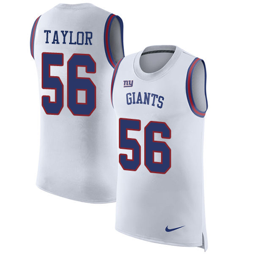 Giants #56 Lawrence Taylor White Men's Stitched Limited Rush Tank Top Jersey