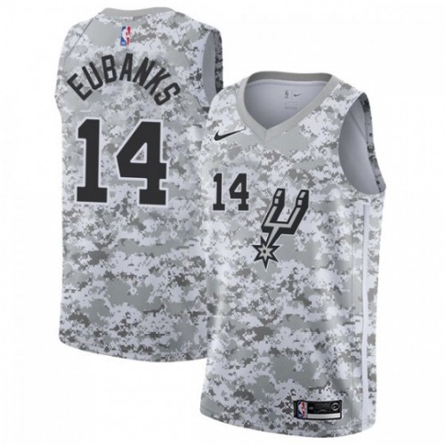 San Antonio Spurs #14 Drew Eubanks White Camo Swingman Earned Edition Jersey Mens