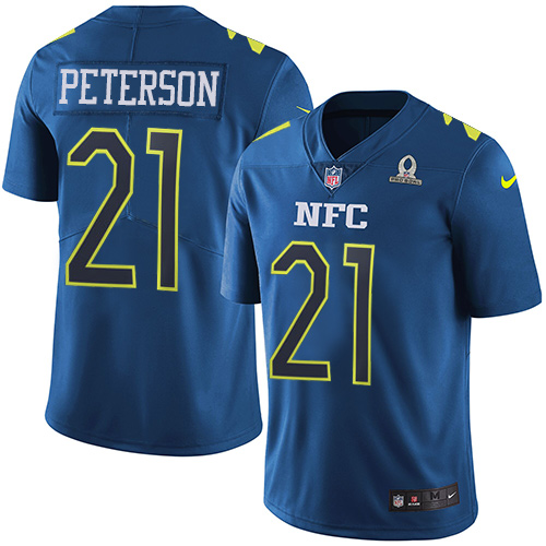 Cardinals #21 Patrick Peterson Navy Men's Stitched Limited NFC 2017 Pro Bowl Jersey
