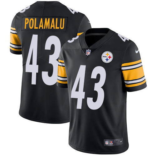 Steelers #43 Troy Polamalu Black Team Color Men's Stitched Vapor Untouchable Limited Jersey