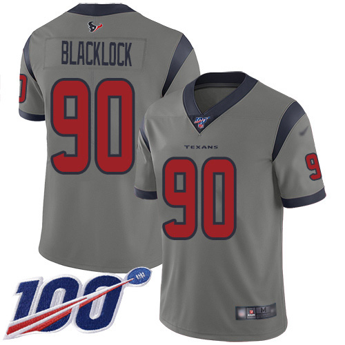 Houston Texans #90 Ross Blacklock Gray Men's Stitched Limited Inverted Legend 100th Season Jersey Men's