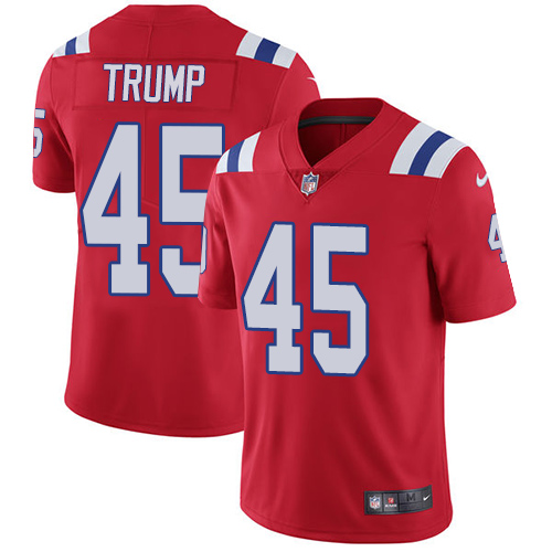 New England Patriots #45 Donald Trump Red Alternate Men's Stitched Vapor Untouchable Limited Jersey Men's