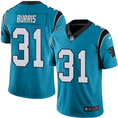 Carolina Panthers #31 Juston Burris Blue Men's Stitched Limited Rush Jersey Men's