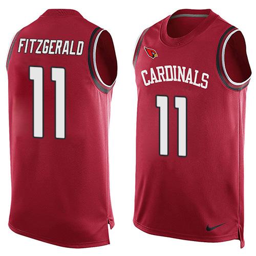 Cardinals #11 Larry Fitzgerald Red Team Color Men's Stitched Limited Tank Top Jersey