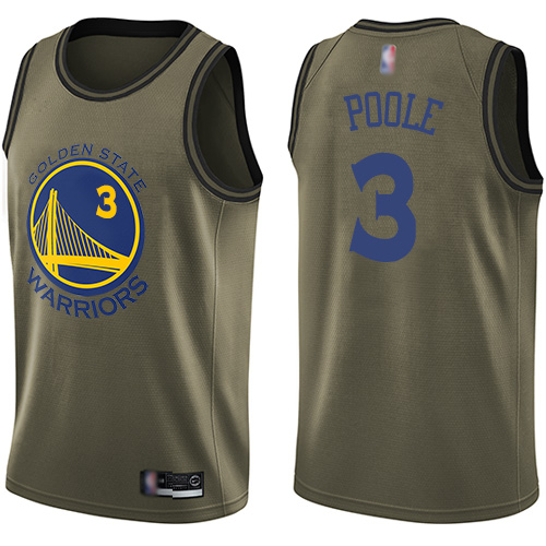 Golden State Warriors #3 Jordan Poole Green Swingman Salute to Service Jersey Mens