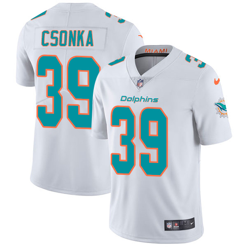 Miami Dolphins #39 Larry Csonka White Youth Stitched Vapor Untouchable Limited Jersey Youth
