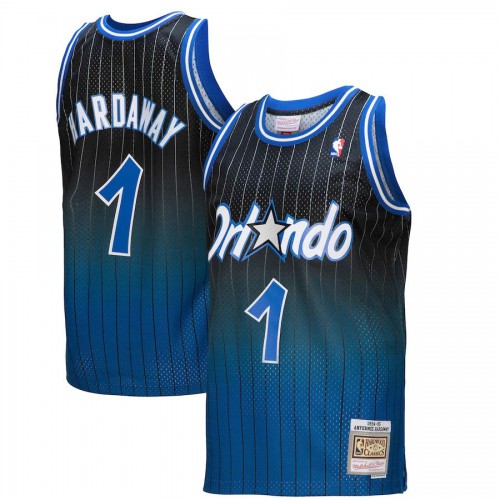 Orlando Orlando Magic #1 Penny Hardaway Mitchell & Ness Mens Royal/Black 1994/95 Hardwood Classics Fadeaway Swingman Player Jersey Mens