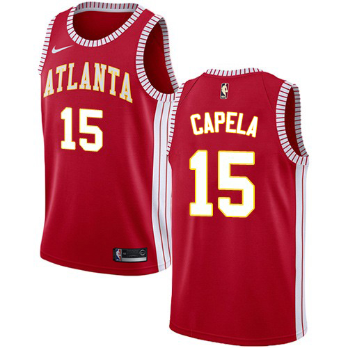 Atlanta Hawks #15 Clint Capela Red Swingman Statement Edition Jersey Mens