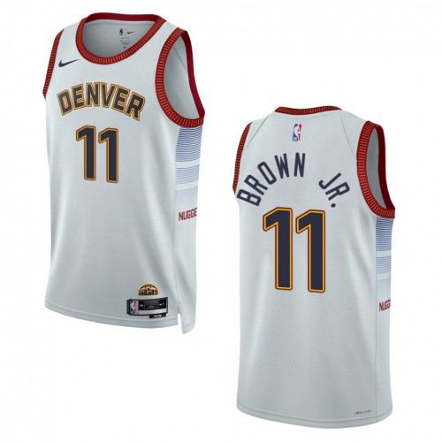 Denver Denver Nuggets #11 Bruce Brown Jr. Unisex Silver 2022-23 Swingman Jersey - City Edition Mens