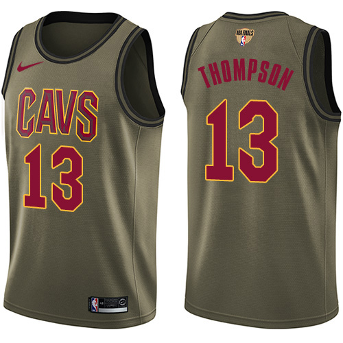 Cleveland Cavaliers #13 Tristan Thompson Green Salute to Service The Finals Patch Swingman Jersey Mens