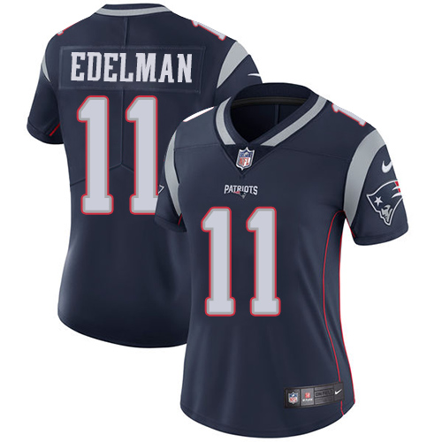 Patriots #11 Julian Edelman Navy Blue Team Color Women's Stitched Vapor Untouchable Limited Jersey