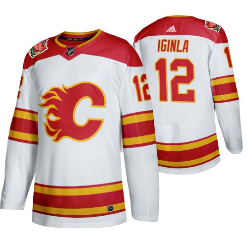 Calgary Calgary Flames #12 Jarome Iginla Men's 2019-20 Heritage Classic Authentic White Stitched Jersey Men's