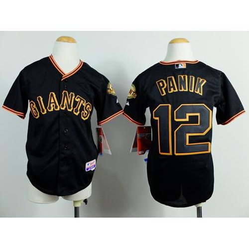 San Francisco Giants #12 Joe Panik Black Cool Base Stitched Youth Jersey Youth
