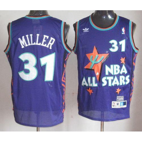 Indiana Pacers #31 Reggie Miller Purple 1995 All-Star Throwback Stitched Jersey Mens
