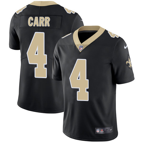 Saints #4 Derek Carr Black Team Color Youth Stitched Vapor Untouchable Limited Jersey