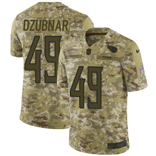 Tennessee Titans #49 Nick Dzubnar Camo Men's Stitched Limited 2018 Salute To Service Jersey Men's