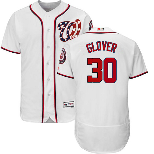 Washington Nationals #30 Koda Glover White Flexbase Authentic Collection Stitched Jersey Men's