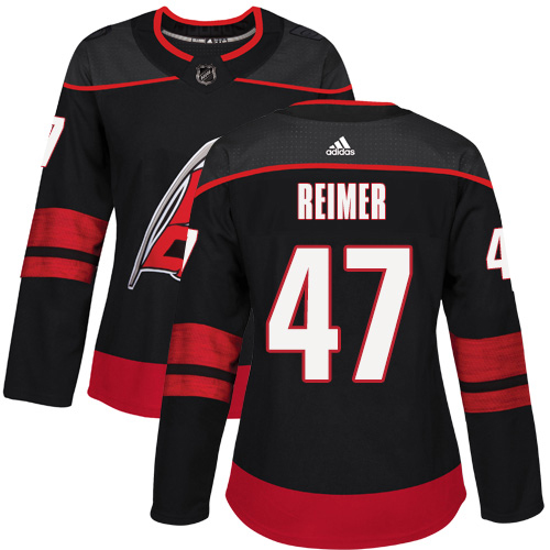 Adidas Carolina Hurricanes #47 James Reimer Black Alternate Authentic Women's Stitched Jersey Womens