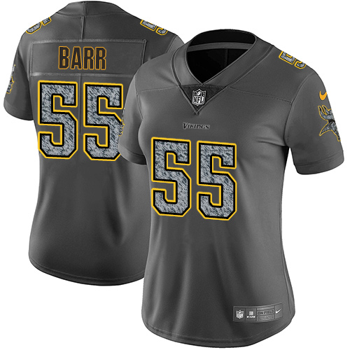 Minnesota Vikings #55 Anthony Barr Gray Static Women's Stitched Vapor Untouchable Limited Jersey Womens