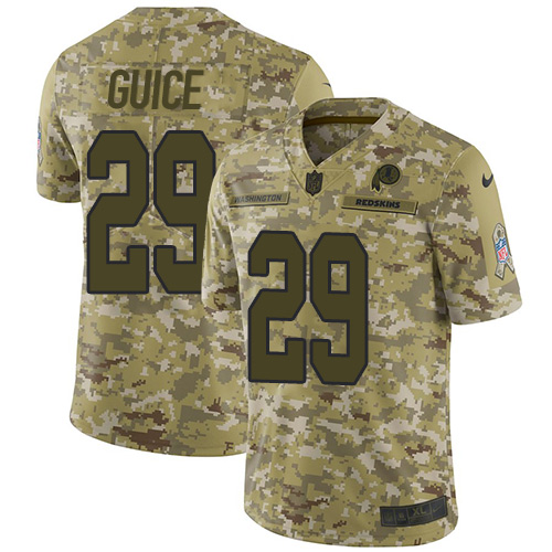 Washington Commanders #29 Derrius Guice Camo Men's Stitched Limited 2018 Salute To Service Jersey Men's