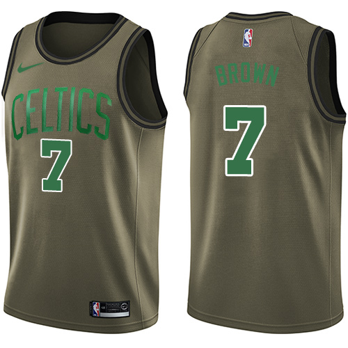 Boston Celtics #7 Jaylen Brown Green Salute to Service Youth Swingman Jersey Youth