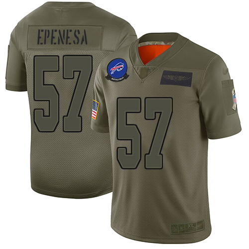Buffalo Bills #57 A.J. Epenesas Camo Youth Stitched Limited 2019 Salute To Service Jersey Youth