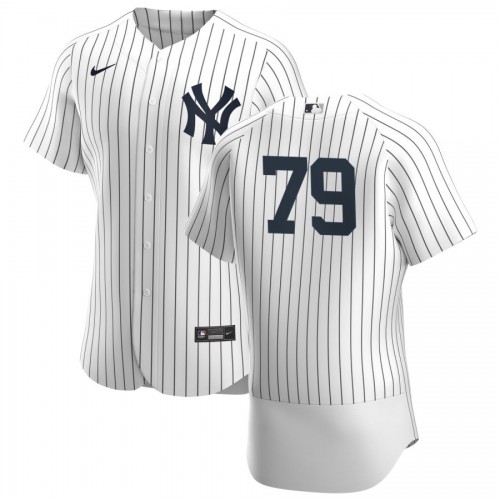 New York New York Yankees #79 Nick Nelson Men's White Navy Home 2020 Authentic Player Jersey Men's