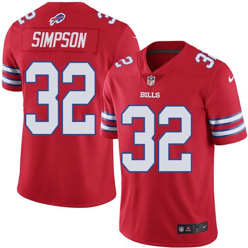 Buffalo Bills #32 O. J. Simpson Red Youth Stitched Limited Rush Jersey Youth