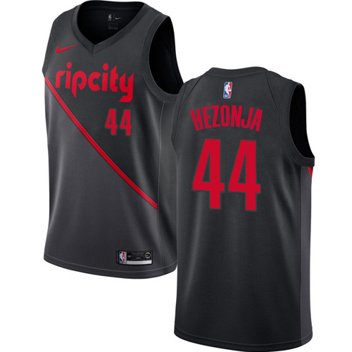 Portland Trail Blazers #44 Mario Hezonja Black Swingman City Edition 2018/19 Jersey Mens