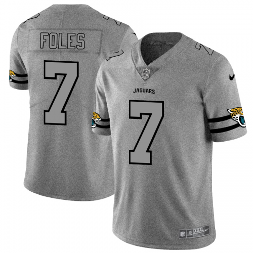 Jacksonville Jacksonville Jaguars #7 Nick Foles Men's Gray Gridiron II Vapor Untouchable Limited Jersey Men's