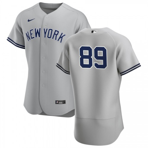 New York New York Yankees #89 Miguel Yajure Men's Gray Road 2020 Authentic Player Jersey Men's