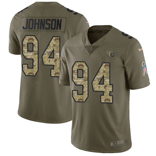 Tennessee Titans #94 Austin Johnson Olive/Camo Men's Stitched Limited 2017 Salute To Service Jersey Men's