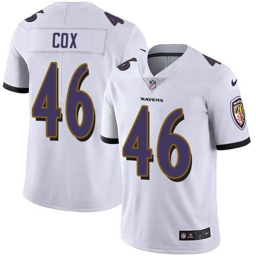 Baltimore Ravens #46 Morgan Cox White Men's Stitched Vapor Untouchable Limited Jersey Men's