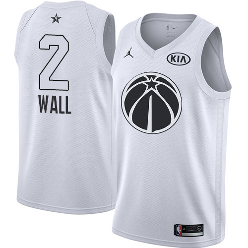 Washington Wizards #2 John Wall White Jordan Swingman 2018 All-Star Game Jersey Mens
