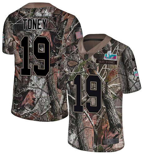 Chiefs #19 Kadarius Toney Camo Super Bowl LVII Patch Men's Stitched Limited Rush Realtree Jersey