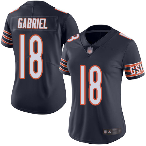 Chicago Bears #18 Taylor Gabriel Navy Blue Team Color Women's Stitched Vapor Untouchable Limited Jersey Womens