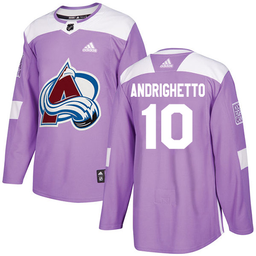 Adidas Colorado Avalanche #10 Sven Andrighetto Purple Authentic Fights Cancer Stitched Youth Jersey Youth