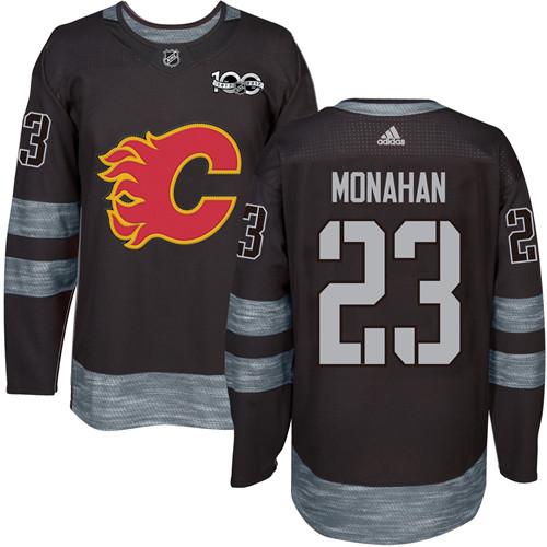 Adidas Calgary Flames #23 Sean Monahan Black 1917-2017 100th Anniversary Stitched Jersey Men's
