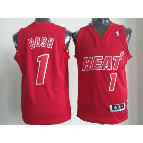 Miami Heat #1 Chris Bosh Red Big Color Fashion Stitched Jersey Mens