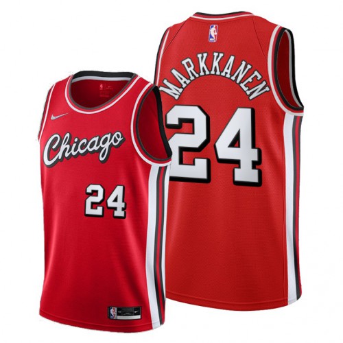 Chicago Chicago Bulls #24 Lauri Markkanen Womens 2021-22 City Edition Red Jersey Womens