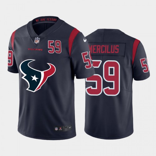 Houston Houston Texans #59 Whitney Mercilus Navy Blue Men's Big Team Logo Player Vapor Limited Jersey Men's