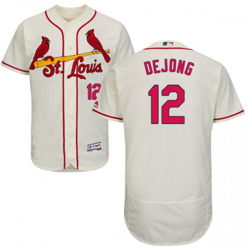 St.Louis Cardinals #12 Paul DeJong Cream Flexbase Authentic Collection Stitched Jersey Men's