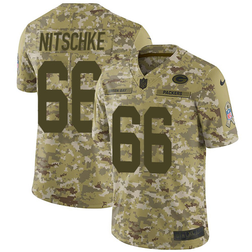 Green Bay Packers #66 Ray Nitschke Camo Youth Stitched Limited 2018 Salute to Service Jersey Youth