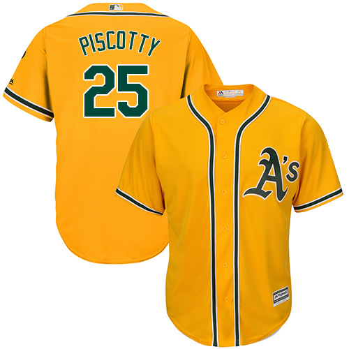 Oakland Athletics #25 Stephen Piscotty Gold Cool Base Stitched Youth Jersey Youth