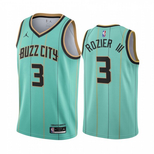 Charlotte Hornets #3 Terry Rozier Mint Green Womens Swingman 2020-21 City Edition Jersey Womens